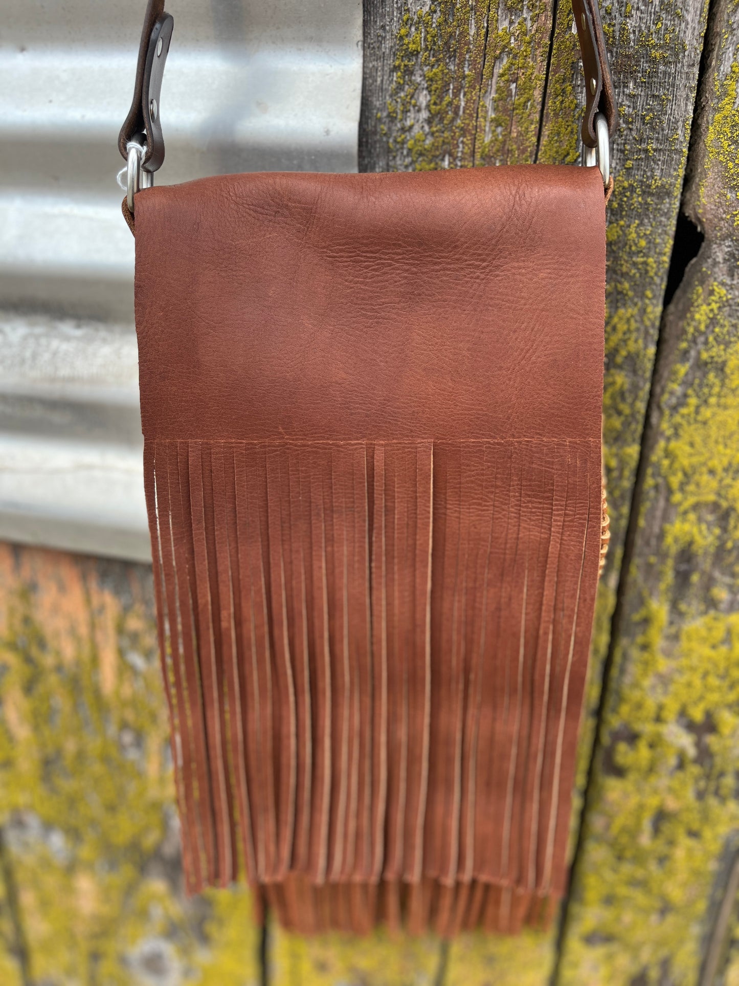 Burnt Carmel Fringe Purse