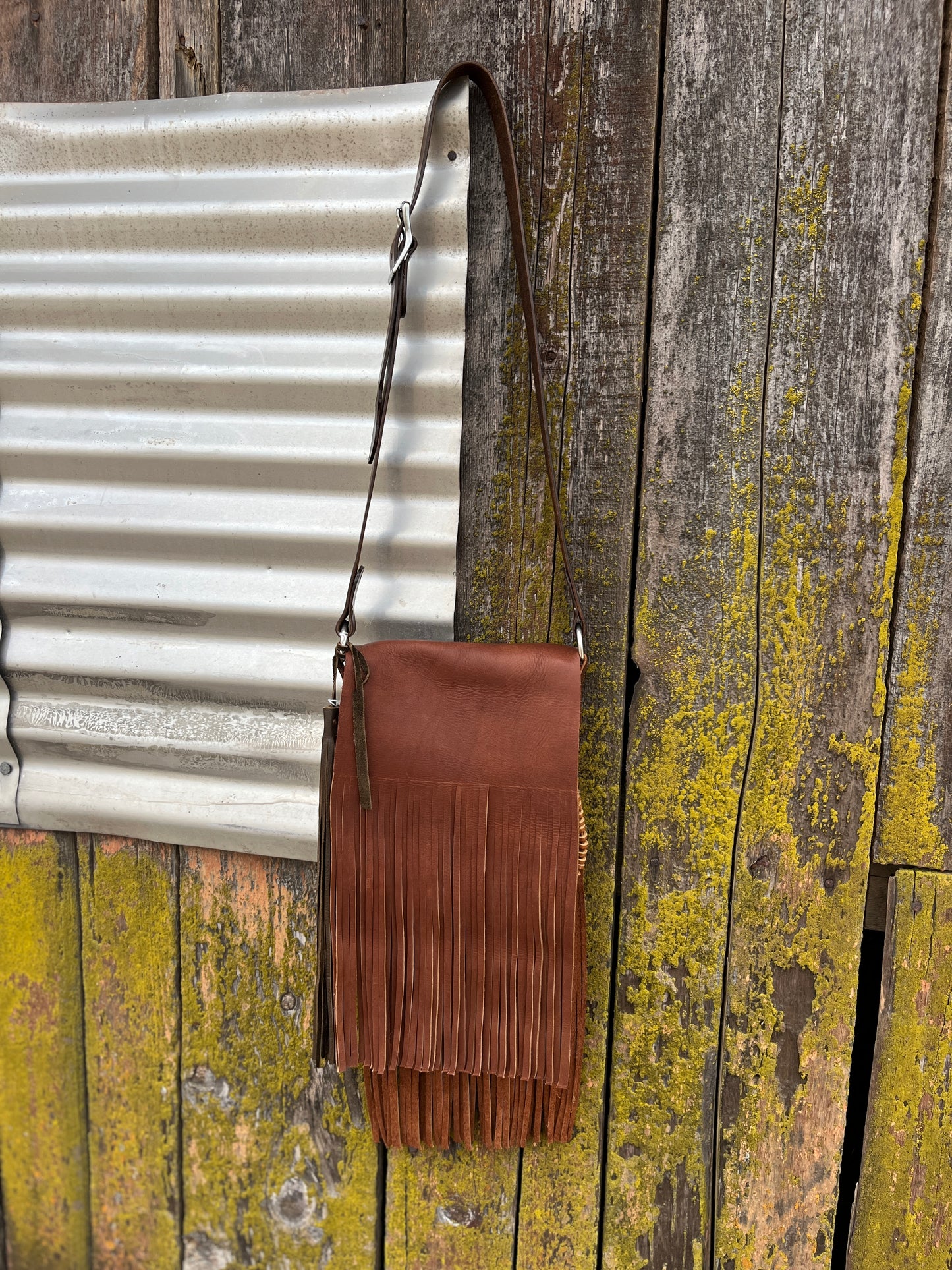 Burnt Carmel Fringe Purse