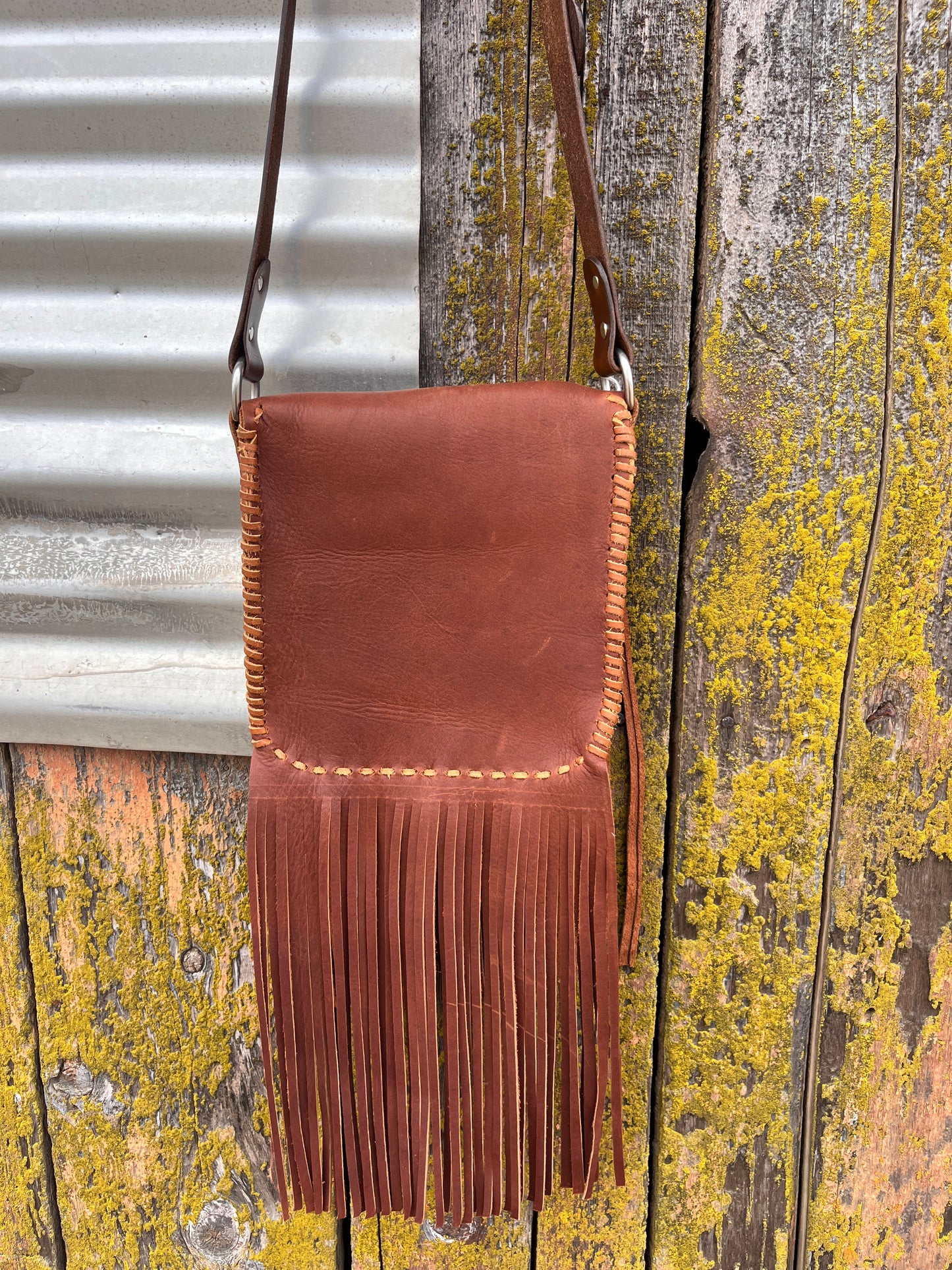 Burnt Carmel Fringe Purse