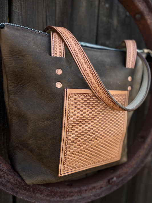 "Honey" Zippered Tote Bag