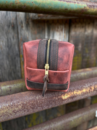 Red Patina Dopp Bag
