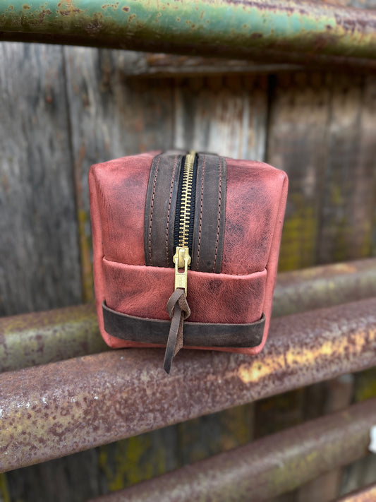Red Patina Dopp Bag