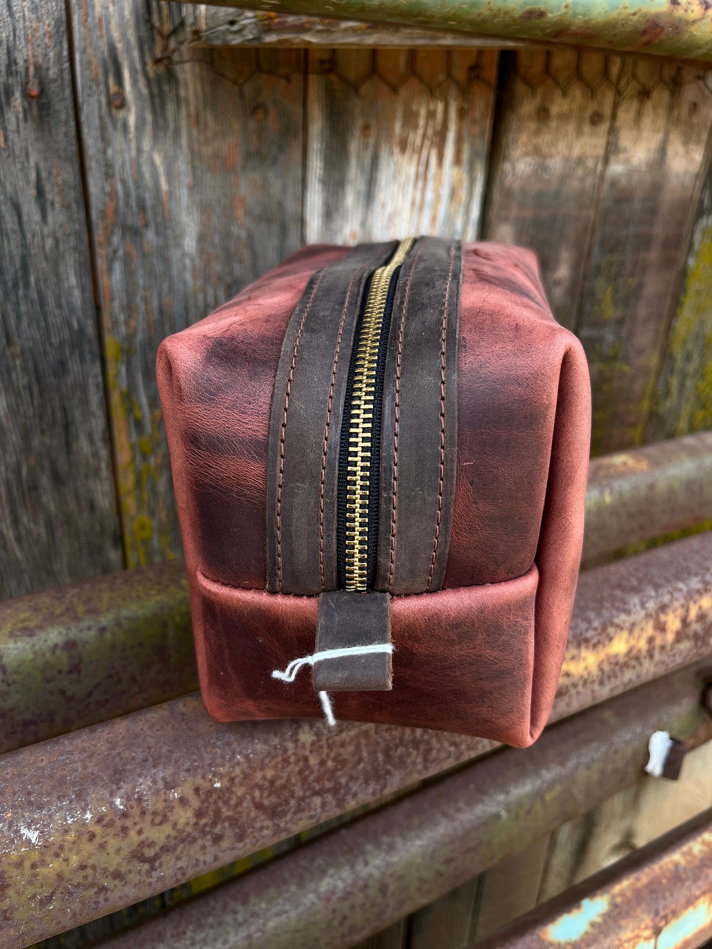 Red Patina Dopp Bag