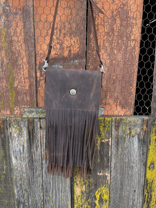 Chocolate Fringe Purse