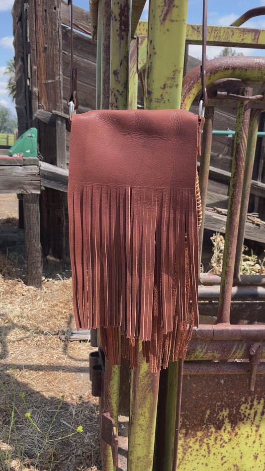 Burnt Carmel Fringe Purse